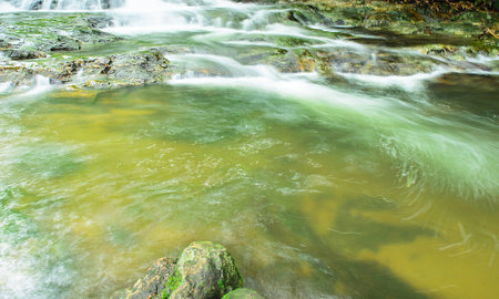 The Deep Forest Waterfall at Sarika Waterfall Thailand.の写真素材