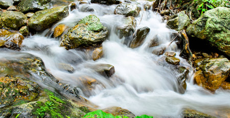 The Deep Forest Waterfall at Sarika Waterfall Thailand.