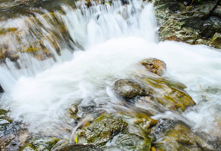 The Deep Forest Waterfall at Sarika Waterfall Thailand.