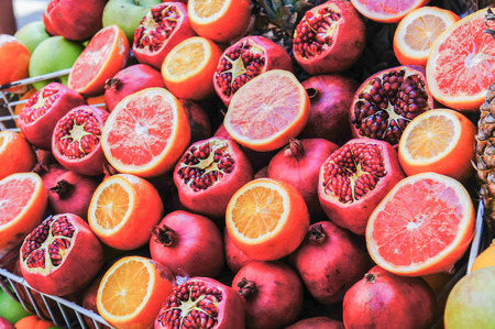 Pomegranate Orange and Appleの写真素材