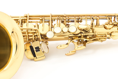 Saxophone on the white backgroundの写真素材