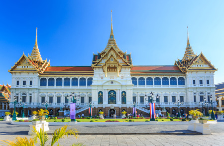 Bangkok, Thailand - February 22, 2015: Wat Phra Kaeo or Grand Palace, landmark of Thailand, many tourists from around the world come to visit and enjoy traditional Thai culture and architecture.のeditorial素材