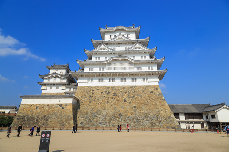 Himeji, Japan - November 30, 2015: Himeji Castle was first built by Akamatsu Norimura in 1333. It is the largest and most visited castle in Japan. Moreover, it was registered as UNESCO World Heritage Sites in 1993 which now a day tourists can be access.のeditorial素材