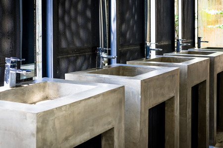 Water tab in the toiletの写真素材
