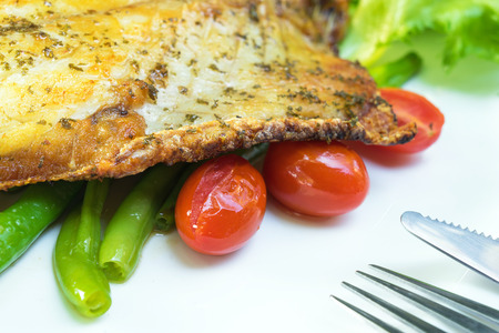 Fish steak with chili sauce