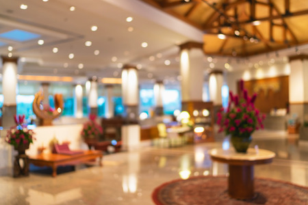 Abstract background of hotel interior, shallow depth and blurry focusのeditorial素材