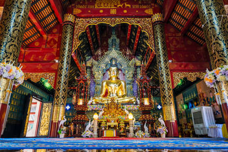 Chiang Rai, Thailand - January 27, 2022: Fangmin Temple or Wat Fangmin is builded more than 200...
