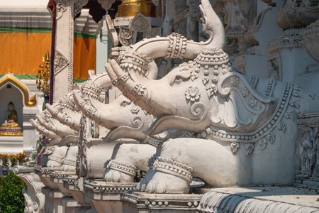 Chiang Rai, Thailand - May 6, 2022: Wat Ming Muang was built by Tai Yai citizen since the establishment of Chiang Rai city almost 800 years ago.の写真素材
