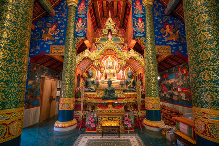 Chiang Rai, Thailand - May 6, 2022: Wat Ming Muang was built by Tai Yai citizen since the establishment of Chiang Rai city almost 800 years ago.の写真素材