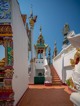Chiang Rai, Thailand - May 6, 2022: Wat Ming Muang was built by Tai Yai citizen since the establishment of Chiang Rai city almost 800 years ago.の写真素材