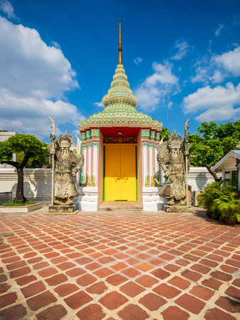Bangkok, Thailand - April 5, 2022: Wat Pho or Temple of the Reclining Buddha, The temple is first on the list of six temples in Thailand classed as the highest grade of the first-class royal temples.の写真素材