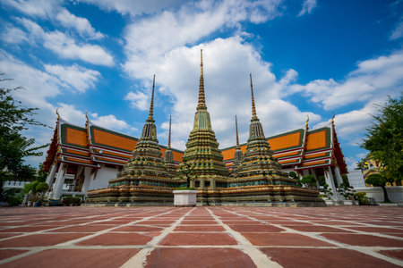 Bangkok, Thailand - April 5, 2022: Wat Pho or Temple of the Reclining Buddha, The temple is first on the list of six temples in Thailand classed as the highest grade of the first-class royal temples.の写真素材