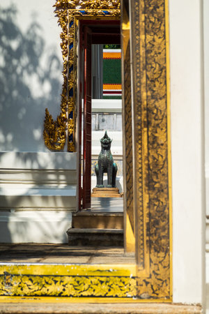 Bangkok, Thailand - April 5, 2022: Wat Pho or Temple of the Reclining Buddha, The temple is first on the list of six temples in Thailand classed as the highest grade of the first-class royal temples.の写真素材