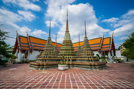 Bangkok, Thailand - April 5, 2022: Wat Pho or Temple of the Reclining Buddha, The temple is first on the list of six temples in Thailand classed as the highest grade of the first-class royal temples.の写真素材