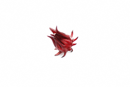Fresh roselles (Hibiscus sabdariffa) isolated on white background.の写真素材