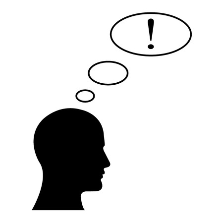 The exclamation mark icon with business man face.のイラスト素材