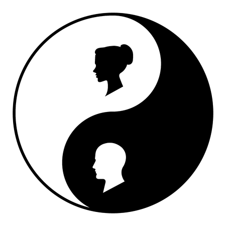 Symbol of harmony and balance Between male and femaleのイラスト素材
