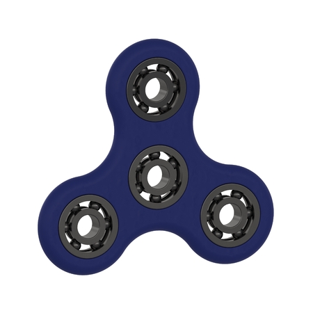 Blue fidget spinner - 3D illustration render modern.の写真素材