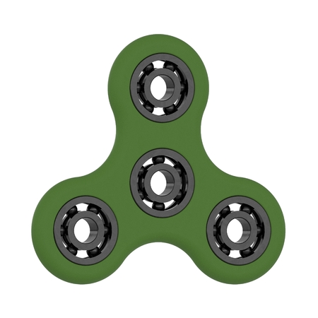 Green fidget spinner - 3D illustration render modern.の写真素材