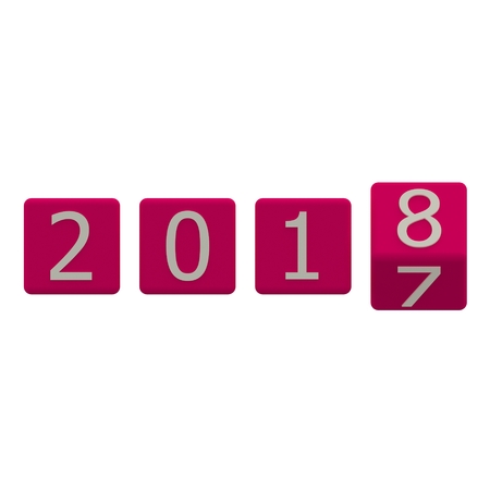 3D object render cubic New Year 2018 background.の写真素材