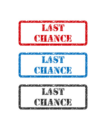 Different color set of Last Chance set rubber stamp isolated on white background.のイラスト素材