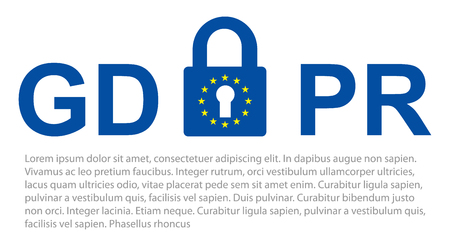 Gdpr general data protection regulation. Eu safeguard regulations and data encryption vector concept background .のイラスト素材