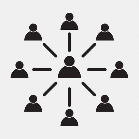 employee engagement  icon, symbol on grey background. Illustration design .のイラスト素材