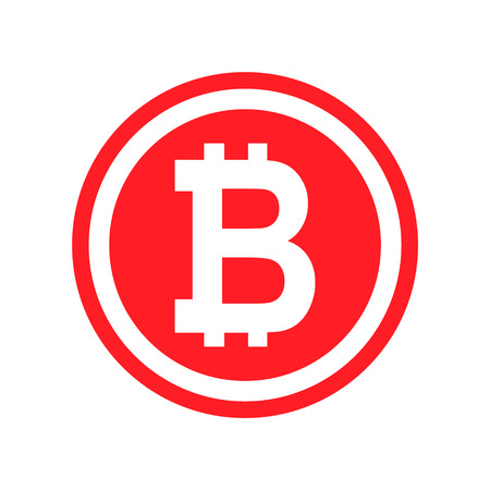 Bitcoin vector icon, symbol in flat digital design. App internet web .のイラスト素材