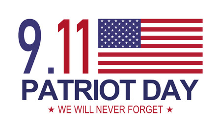 Patriot day 9.11 . Memorial day, We will never forget. White background .のイラスト素材