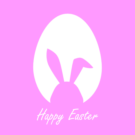 Happy Easter Greeting card with egg and rabbit, Funny  illustration vector on color background .のイラスト素材