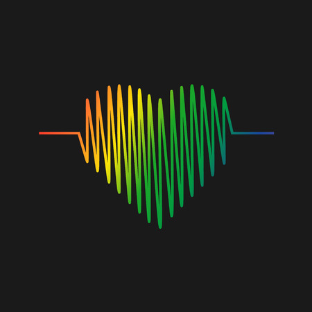 Heart cardiogram icon vector. Heart color symbol. Vector illustration .のイラスト素材