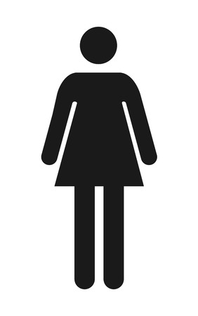 female toilet icon vector, filled flat sign, solid pictogram isolated.のイラスト素材