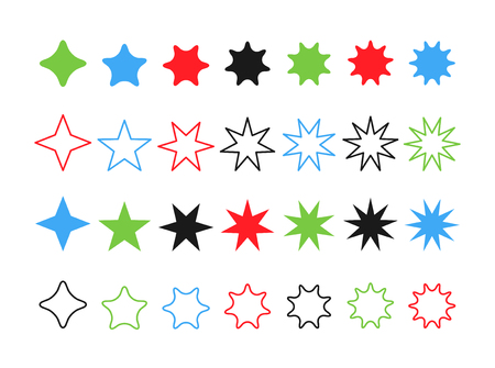 Sets icon star isolated on whiteのイラスト素材