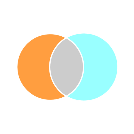 Venn maths vector diagram, color modern icon - white background .のイラスト素材