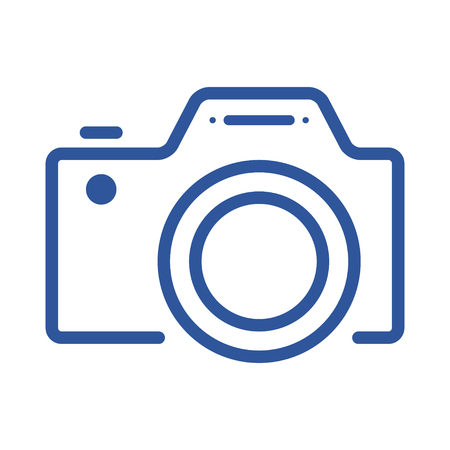 Camera flat web icon with high quality outline symbol. Web or mobile app .のイラスト素材