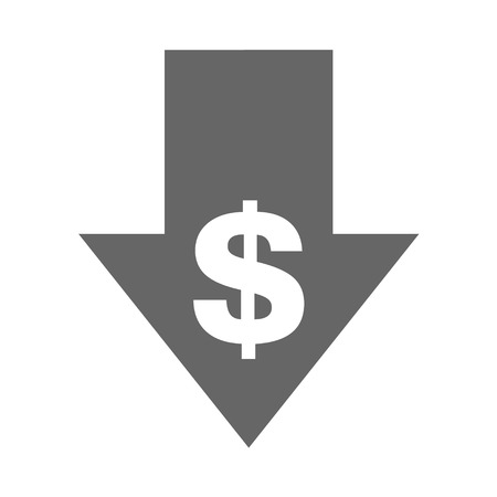 Cost reduction- decrease icon. Vector symbol image isolated on background .のイラスト素材