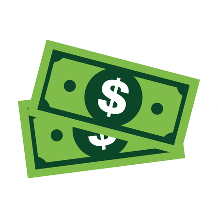 Modern dollar sign vector. Paper money symbol isolated on white background .のイラスト素材