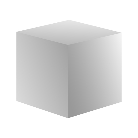 White gradient vector cube. Vector icon stock illustration .のイラスト素材