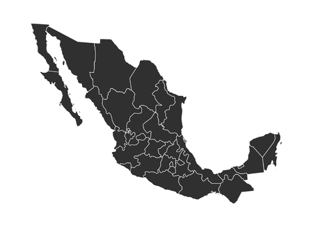 Mexico vector map icon for atlas on white background .のイラスト素材