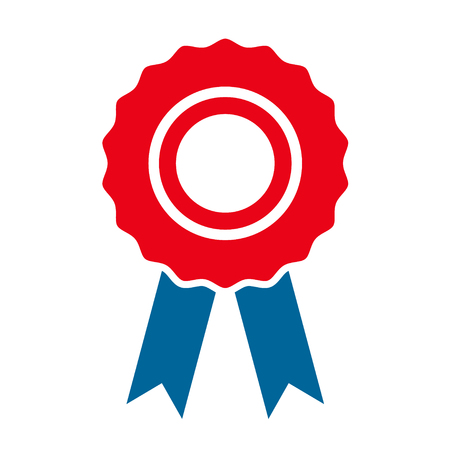 Certification seal award icon, symbol. Ribbon stamp symbol vector isolated .のイラスト素材