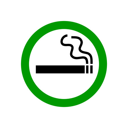 Smoking area sign. Vector cigarette sign icon isolated on white backgroundのイラスト素材