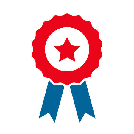 Certification seal award icon, symbol. Ribbon stamp symbol vector isolated .のイラスト素材