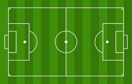 Soccer/football field with white frame and color green background .のイラスト素材