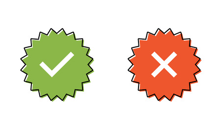 Illustration pour Guaranteed stamp set or verified badge. Verified icon stamp . - image libre de droit