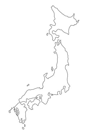 Japan map, asia geography travel concept,  land scene vector .のイラスト素材
