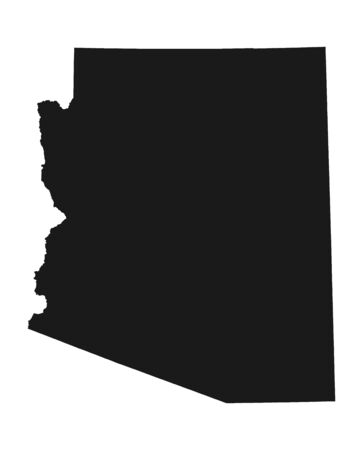 Arizona vector map silhouette. High detailed illustration. United state of America country .のイラスト素材