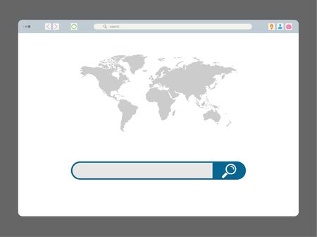 Simple flat vector browser window. Modern icon concept illustration .