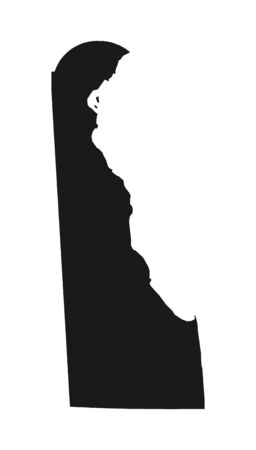 Delaware vector map silhouette. High detailed illustration. United state of America country .のイラスト素材