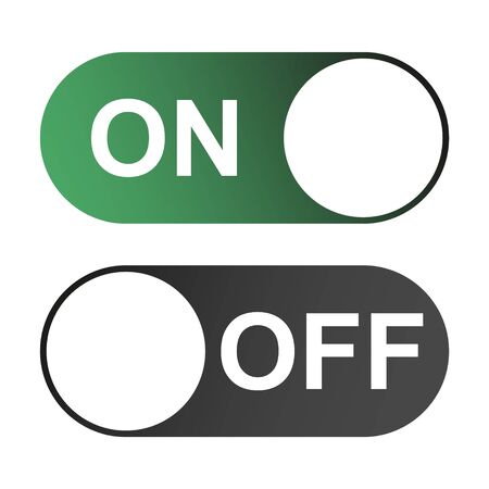 On and Off switch color buttons isolated on white background for app, ui etc .のイラスト素材