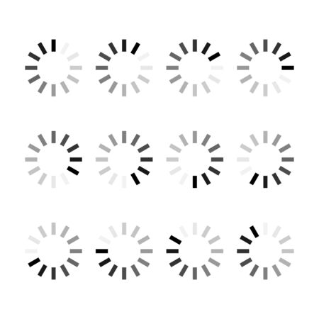 Loading bar progress icon step by step. Webside set symbol round loader .のイラスト素材